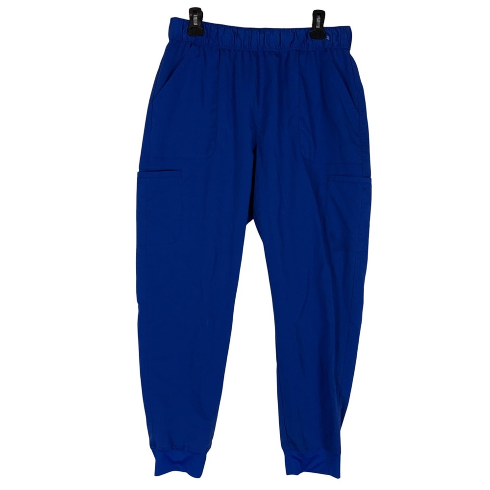 Scrubstar Pants Womens L Blue Jogger Scrub Microfiber Elastic Waist Cuffed